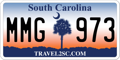 SC license plate MMG973
