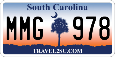 SC license plate MMG978