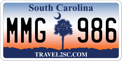 SC license plate MMG986