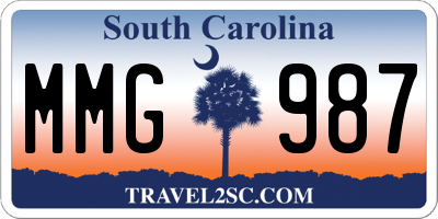SC license plate MMG987