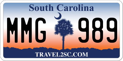SC license plate MMG989