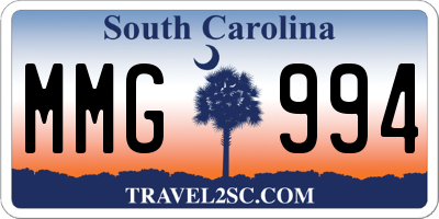 SC license plate MMG994