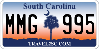 SC license plate MMG995