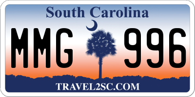 SC license plate MMG996