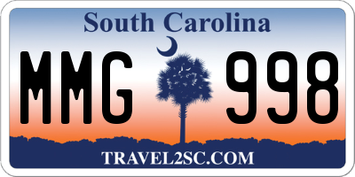 SC license plate MMG998