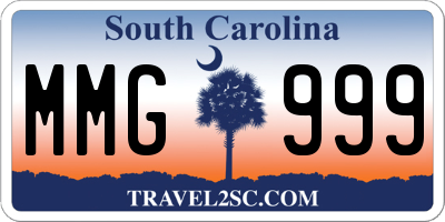 SC license plate MMG999