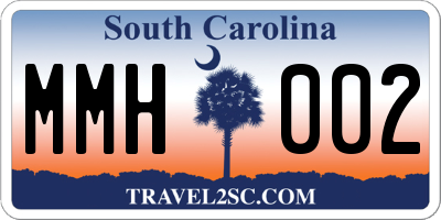 SC license plate MMH002