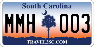 SC license plate MMH003