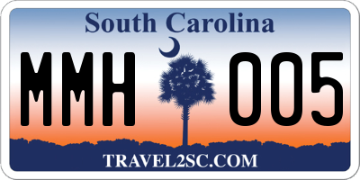 SC license plate MMH005