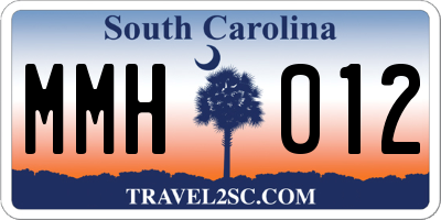 SC license plate MMH012