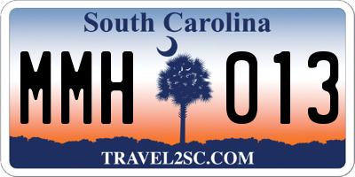 SC license plate MMH013