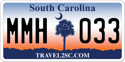 SC license plate MMH033
