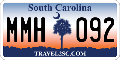 SC license plate MMH092