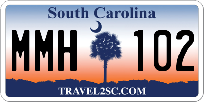 SC license plate MMH102