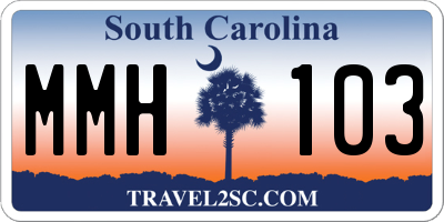 SC license plate MMH103
