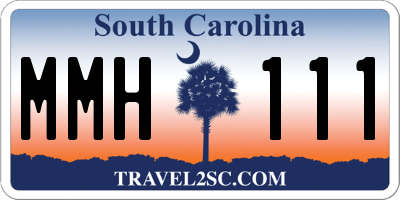 SC license plate MMH111