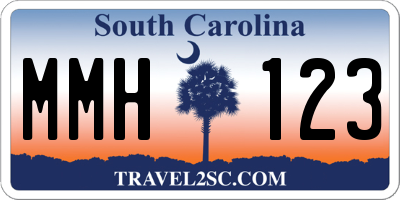 SC license plate MMH123