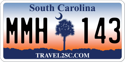 SC license plate MMH143