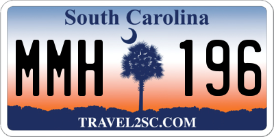SC license plate MMH196