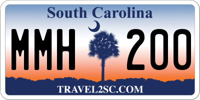 SC license plate MMH200