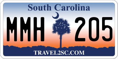 SC license plate MMH205