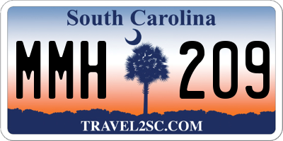 SC license plate MMH209