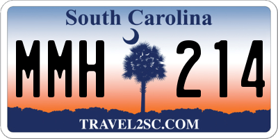 SC license plate MMH214