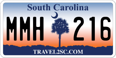 SC license plate MMH216