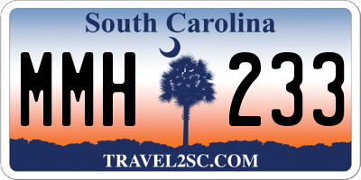 SC license plate MMH233