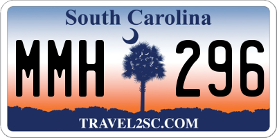 SC license plate MMH296