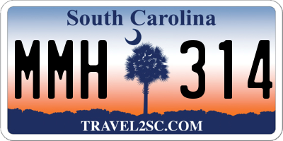 SC license plate MMH314