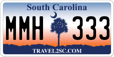 SC license plate MMH333
