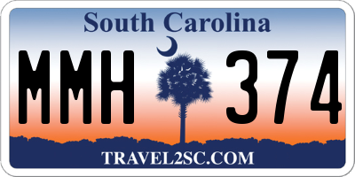 SC license plate MMH374
