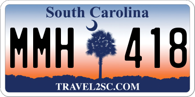 SC license plate MMH418