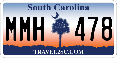 SC license plate MMH478