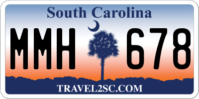 SC license plate MMH678