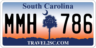 SC license plate MMH786