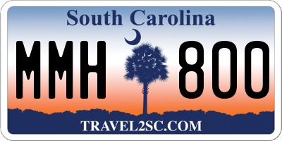 SC license plate MMH800