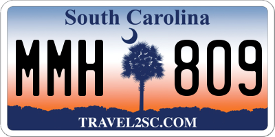 SC license plate MMH809