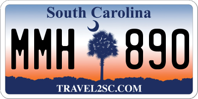 SC license plate MMH890