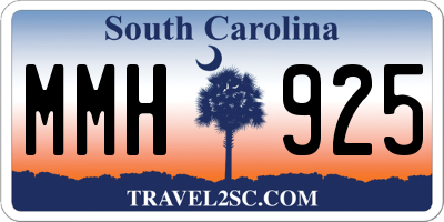SC license plate MMH925
