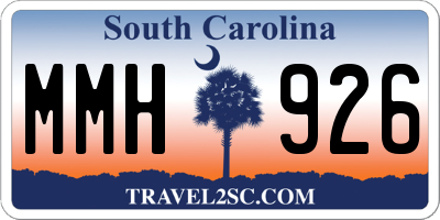 SC license plate MMH926