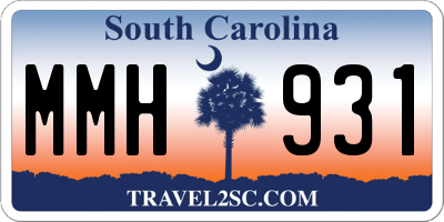 SC license plate MMH931