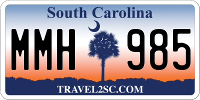 SC license plate MMH985