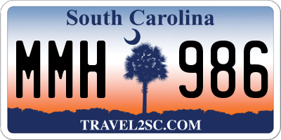 SC license plate MMH986