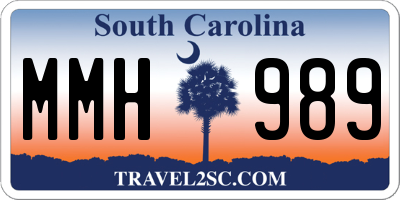 SC license plate MMH989