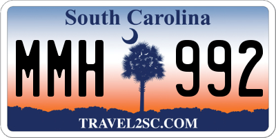 SC license plate MMH992