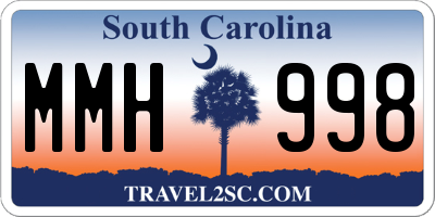 SC license plate MMH998