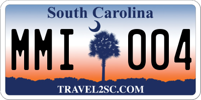 SC license plate MMI004