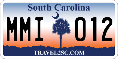 SC license plate MMI012